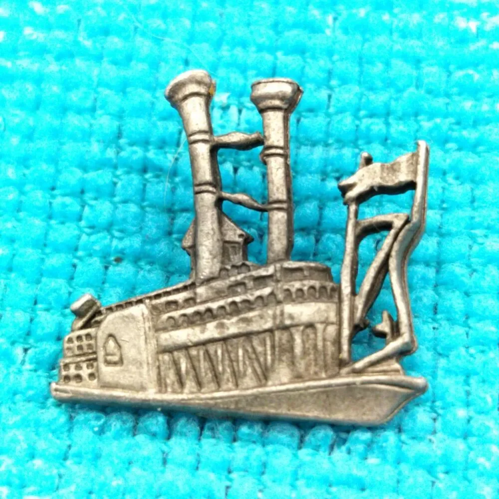 Steam Ship Old Boat Vintage Pin Nautical
